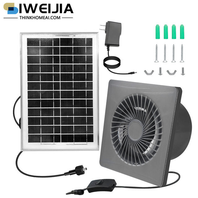 6W Smart Solar-Powered Chicken Coop Ventilation Fan