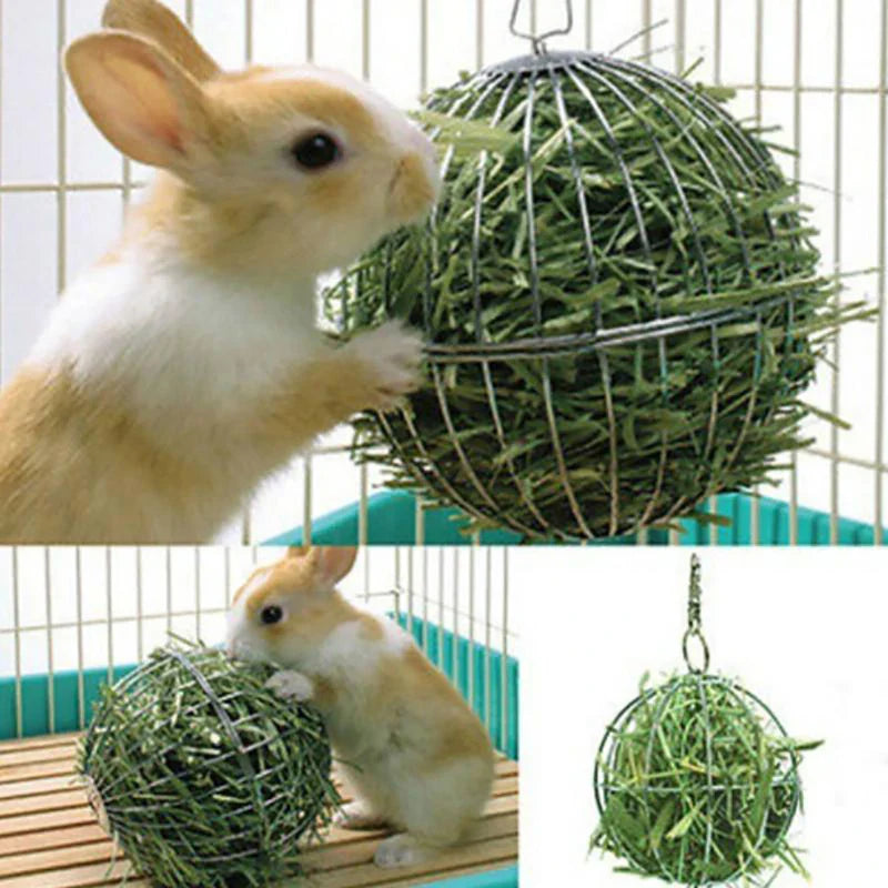 Stainless Steel Pet Rabbits Toys Round Sphere Feed Dispense Exercise…