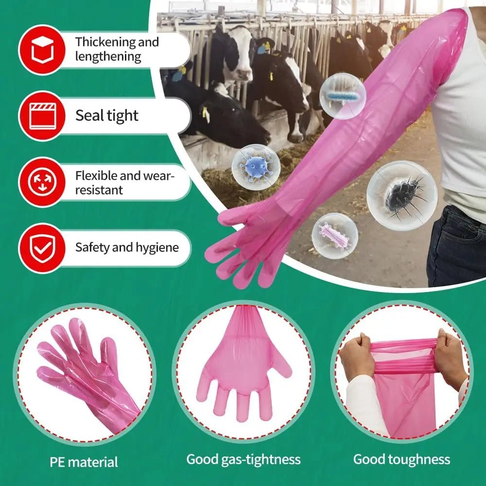 Disposable Soft Plastic Vet Gloves for Farm Use