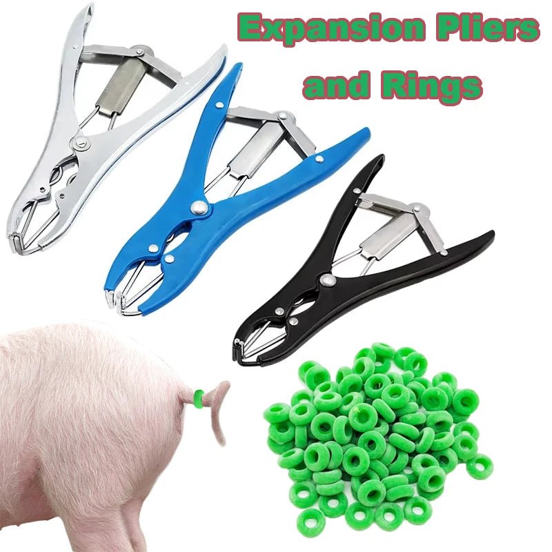 Elastrator Pliers + Rubber Rings for Tail Docking