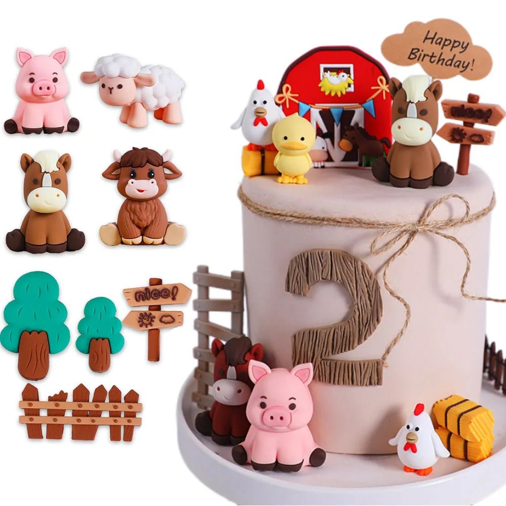 Farm Animal Cake Toppers Barnyard Themed Cake Decor Mini Sheep Horse…