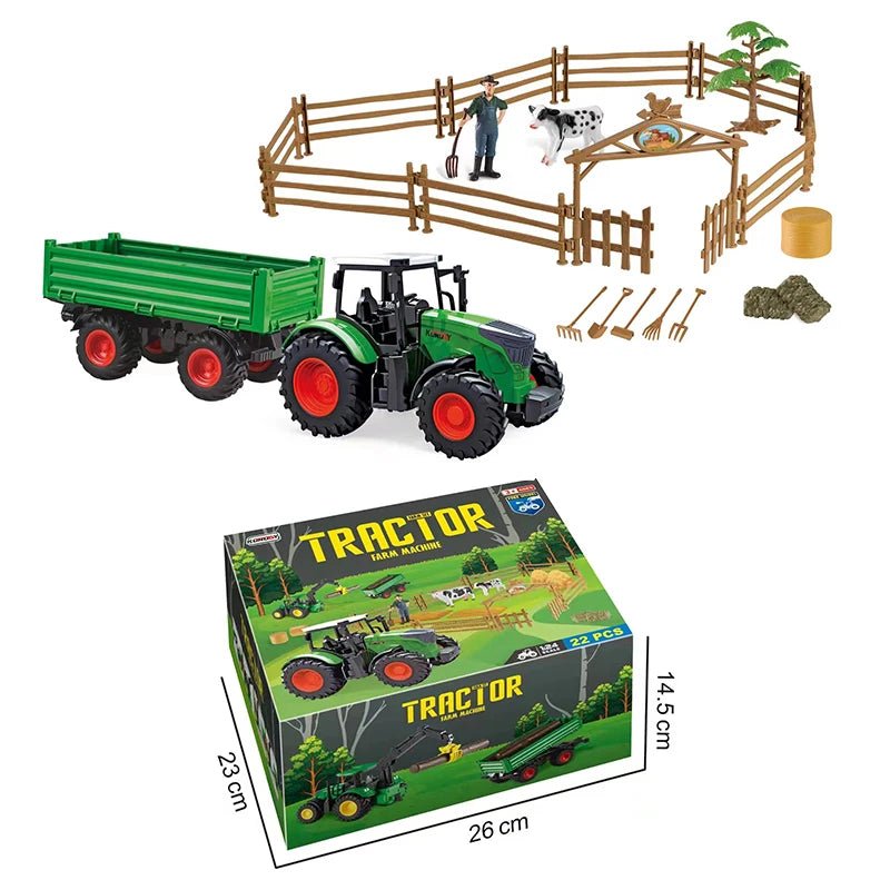 Farm TractorModel Car with Trailer Forklift Set Agriculture