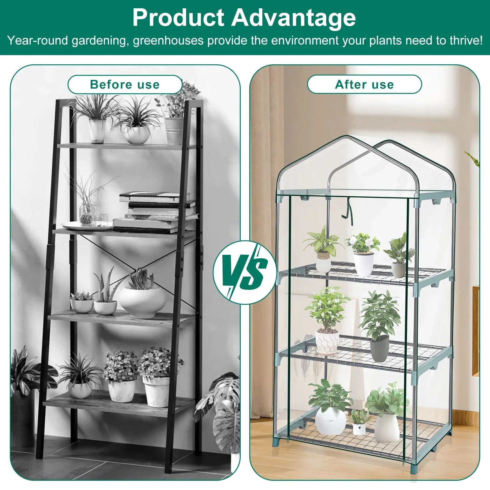 Garden Greenhouse 4 Tier Walk-in for Seed Starting