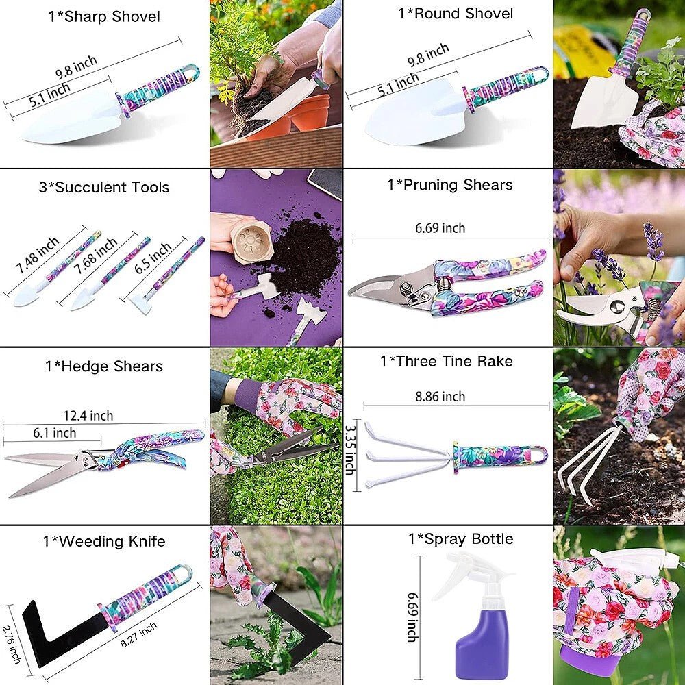 Garden Tool Set Shovel Harrow Potted Flower Gardening Tools Gift Kit