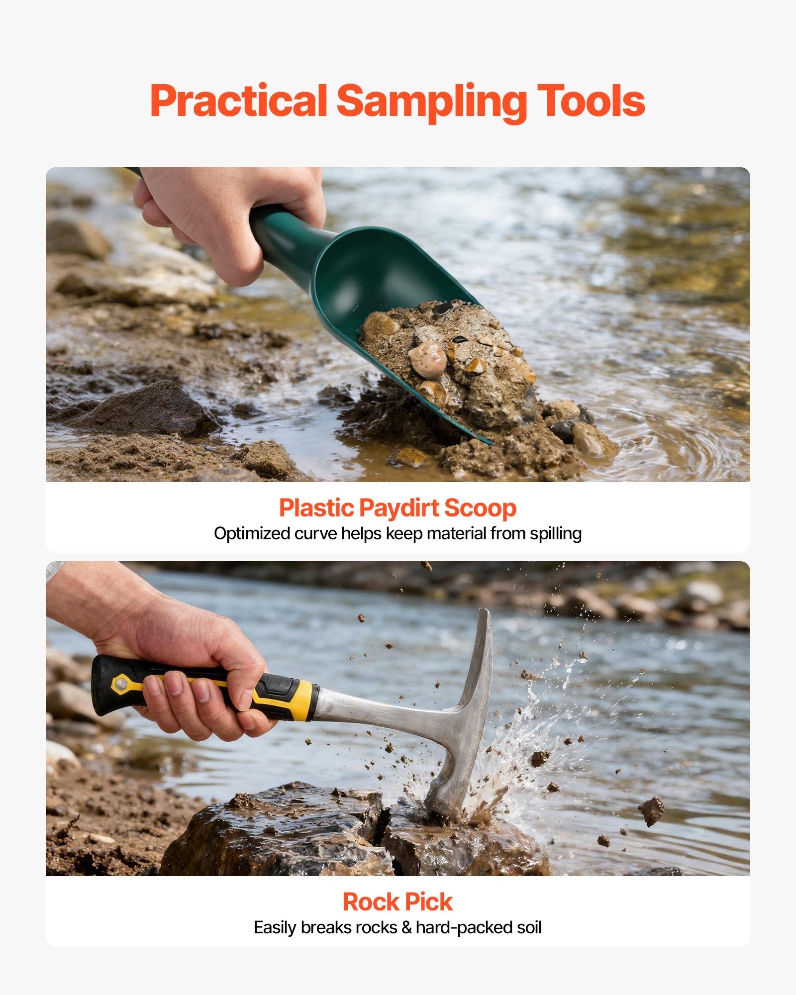 Gold Panning Kit, 10 In And 14 In Pans, 19 PCS Portable Prospecting…