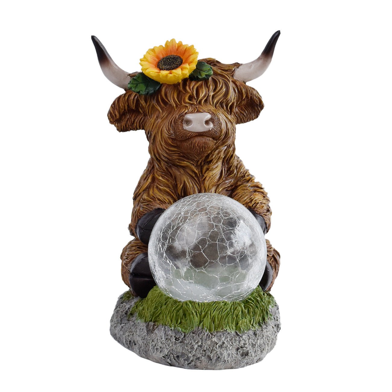 Highland Cattle Solar Lamp Yak Outdoor Garden Courtyard Decoration