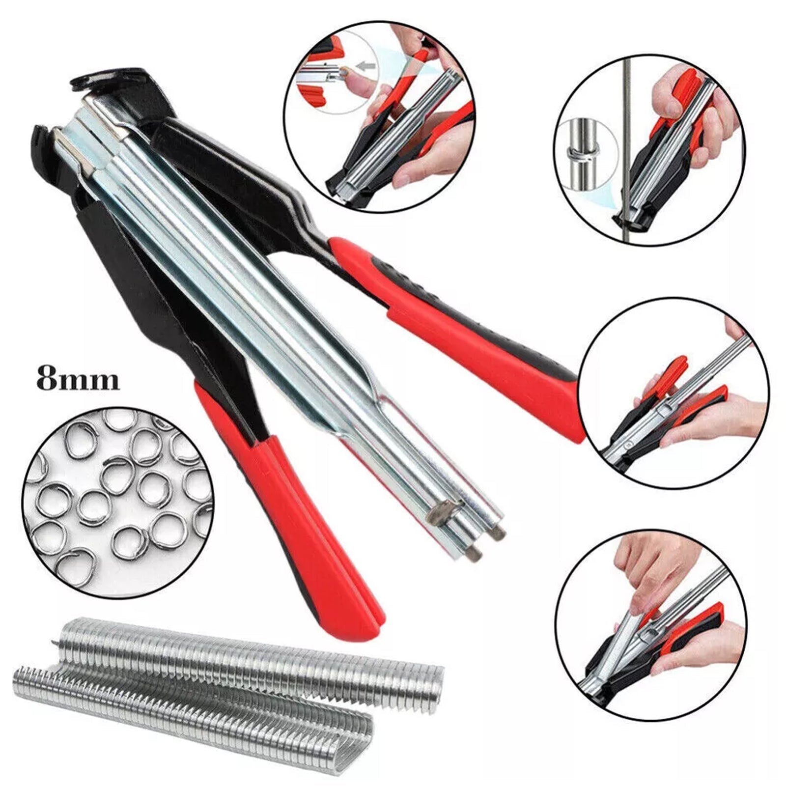 Hog Ring Pliers Kit C-type With 2500pcs Nails Spring C7 Hog Rings Gun…