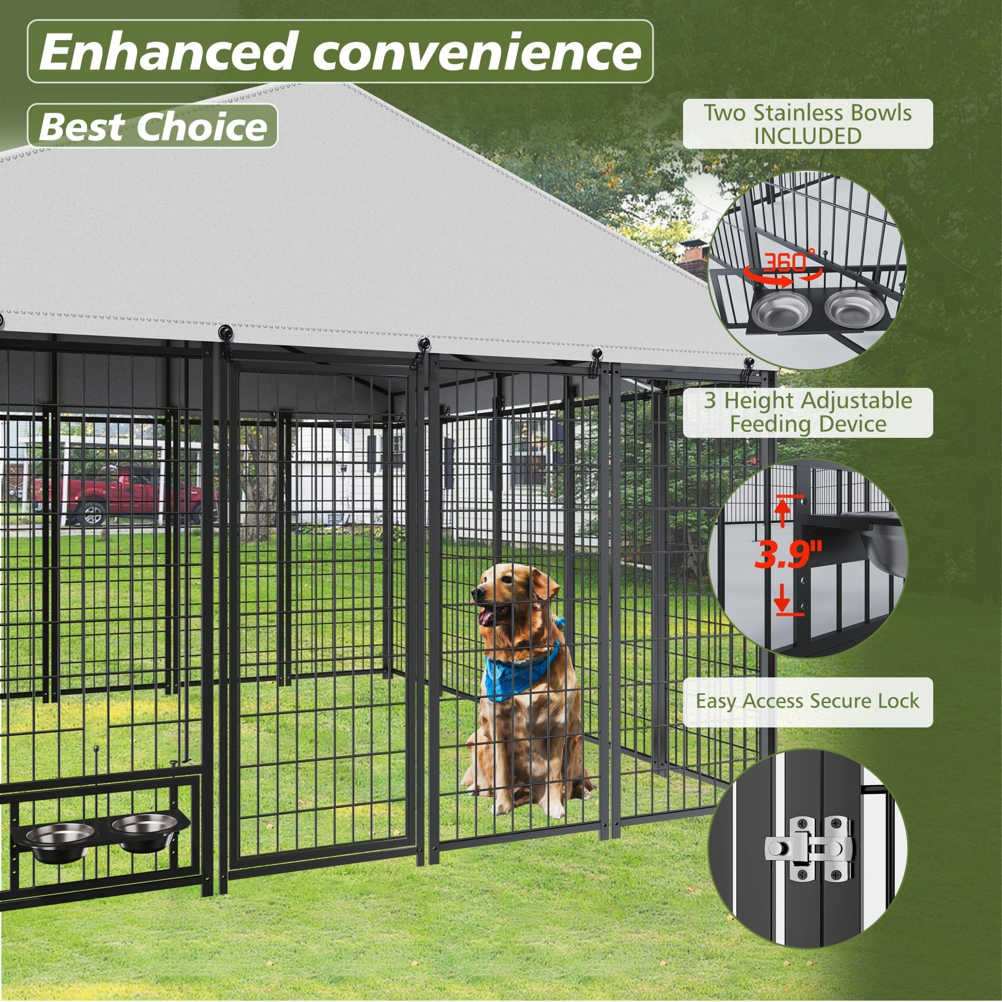 Large Dog Kennel Outdoor Pet Pens Dogs Run Enclosure Animal Hutch…
