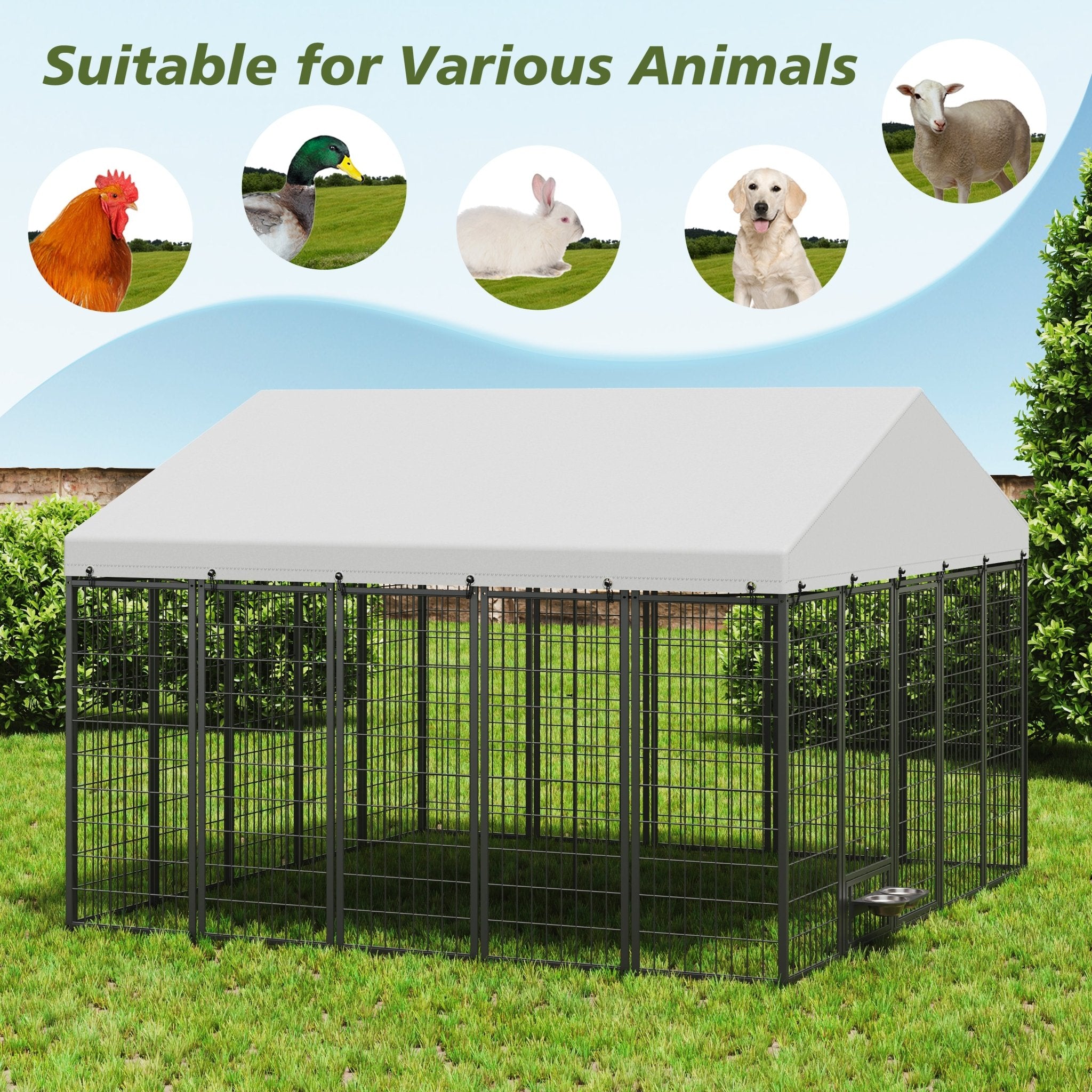 Large Dog Kennel Outdoor Pet Pens Dogs Run Enclosure Animal Hutch…