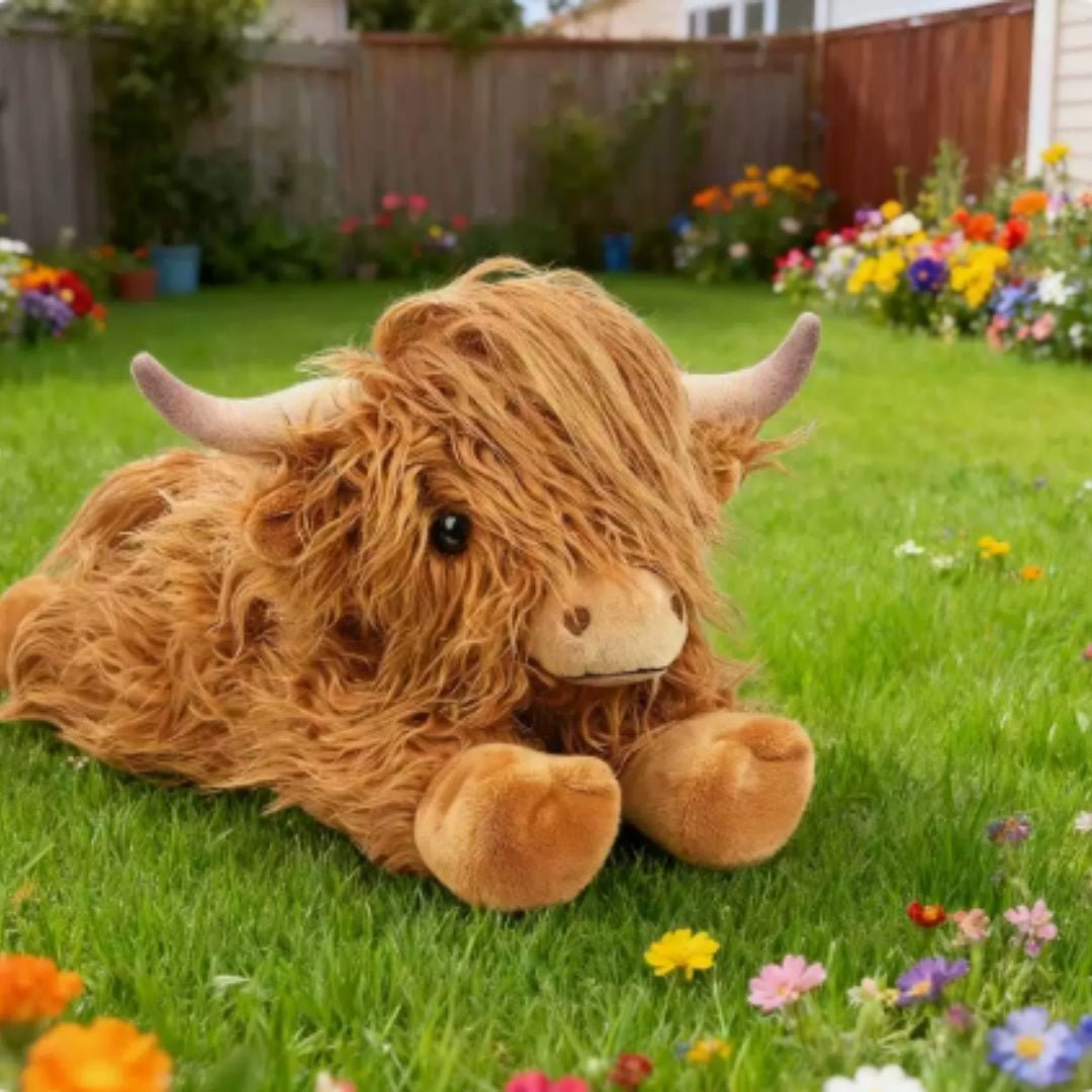 Long-Haired Highland Cow Lifelike Scottish Highland Cattle Plush Toy…