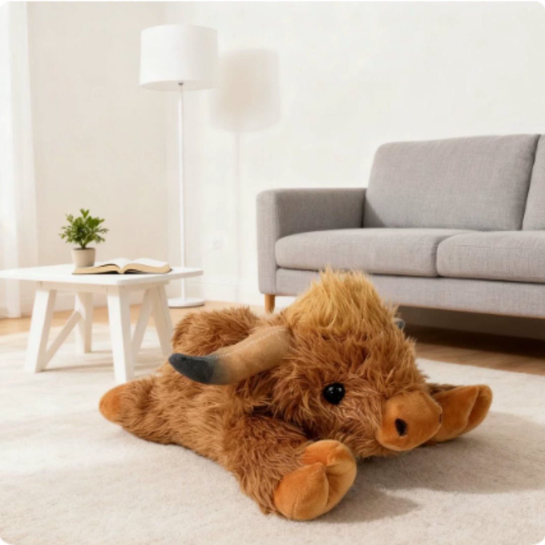 Long-Haired Highland Cow Lifelike Scottish Highland Cattle Plush Toy…