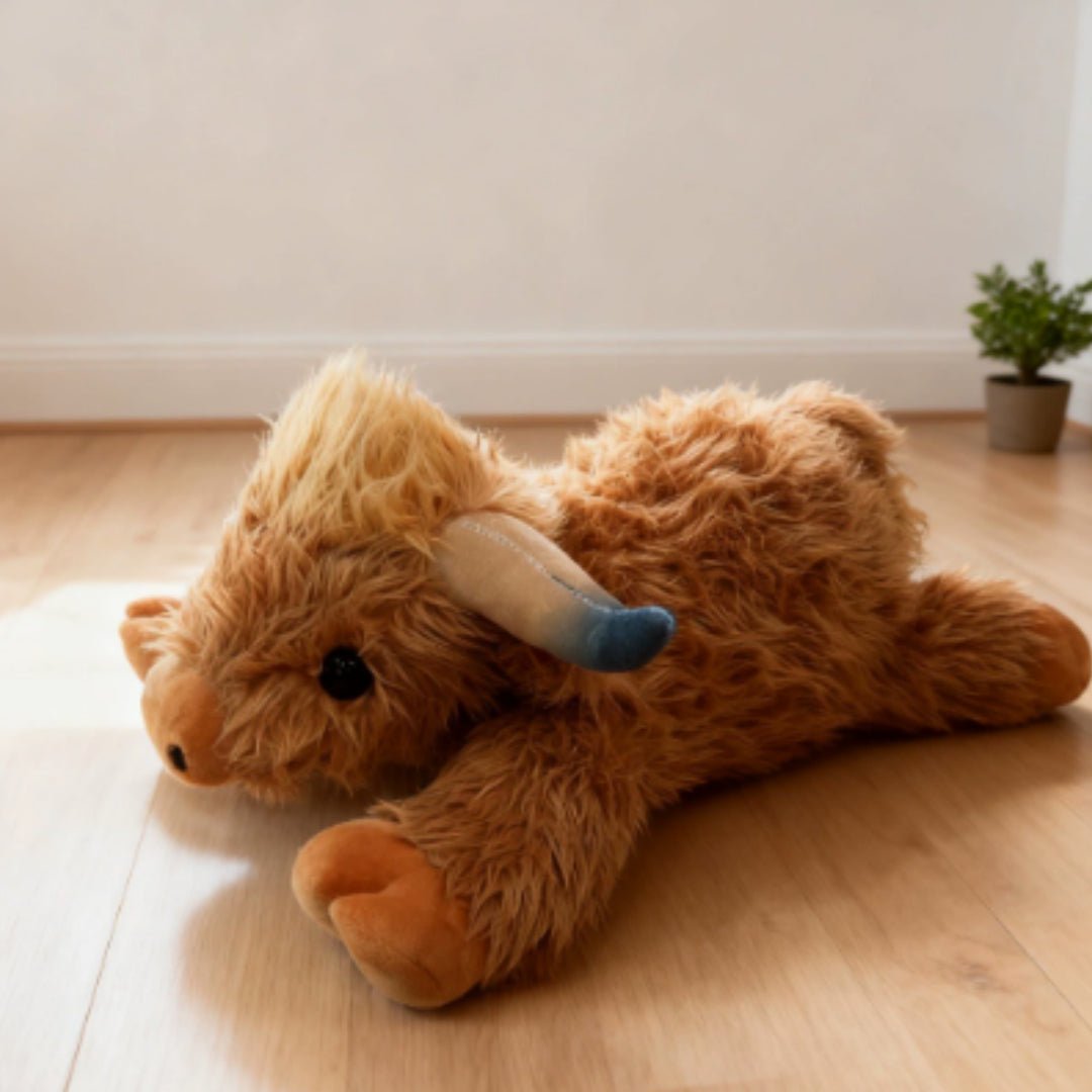 Long-Haired Highland Cow Lifelike Scottish Highland Cattle Plush Toy…
