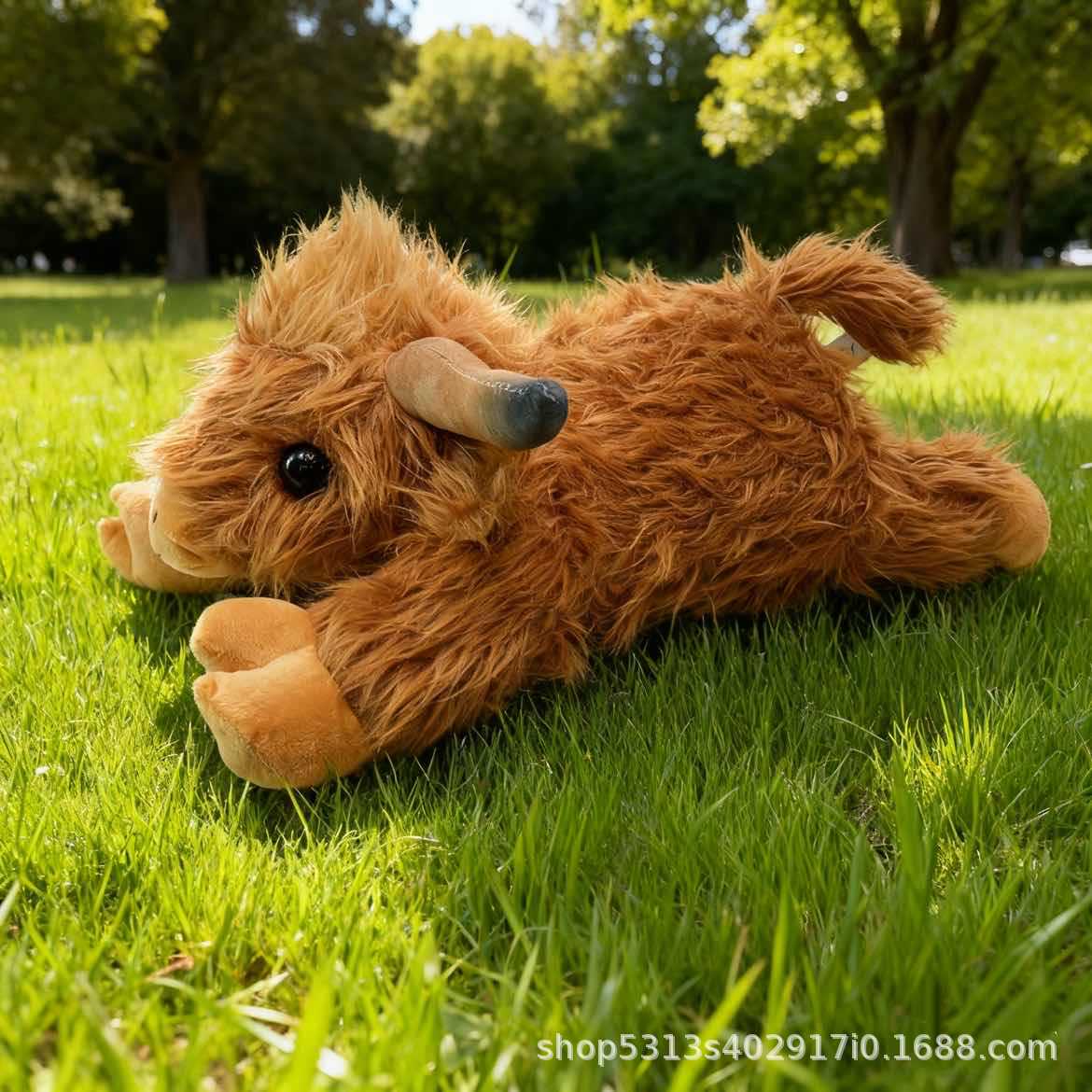 Long-Haired Highland Cow Lifelike Scottish Highland Cattle Plush Toy…