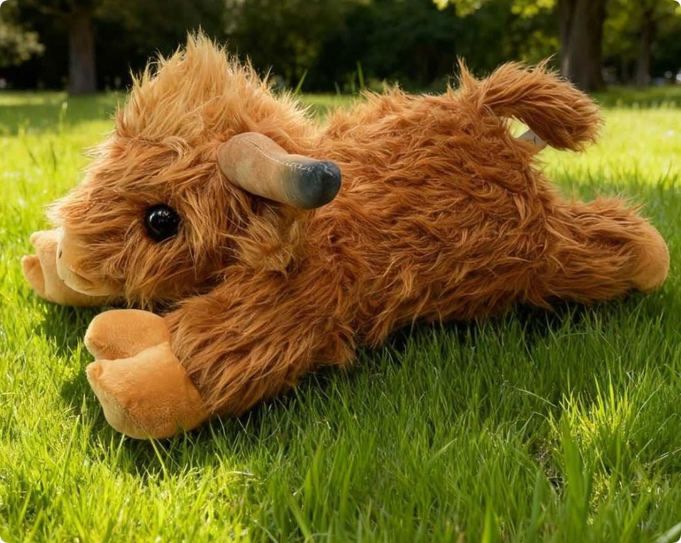 Long-Haired Highland Cow Lifelike Scottish Highland Cattle Plush Toy…