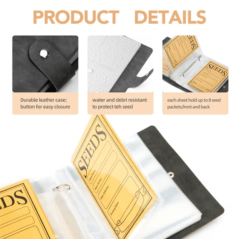 Seed Storage Binder with 50 Pockets & Sealing Sleeves